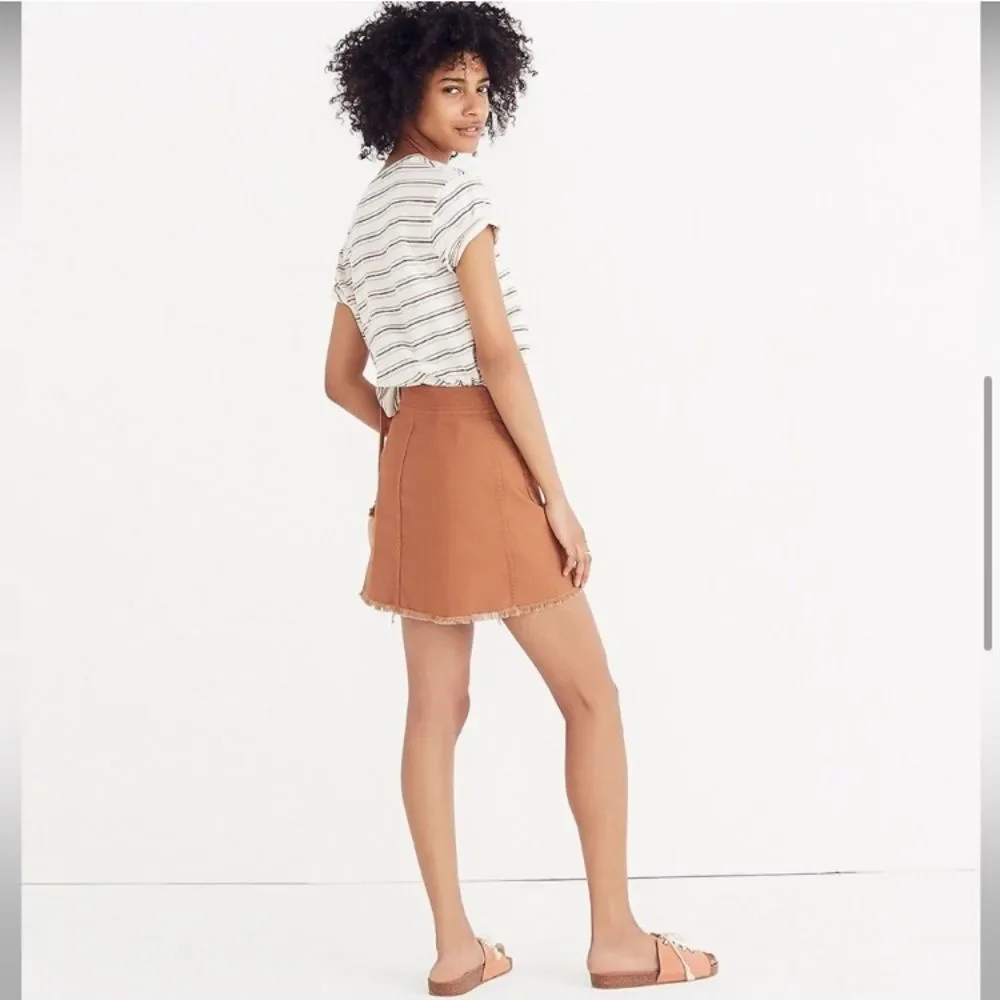 Madewell High-Waist Snap Skirt  Burnt Siena style J3992‎ size 2